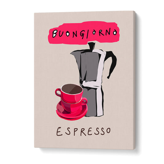 Stylish BUONGIORNO ESPRESSO, BAR art poster, perfect for adding Italian charm to your kitchen or café space.