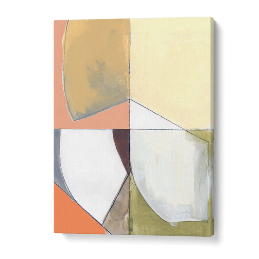 DUSTY PINK YELLOW ABSTRACT I , ABSTRACT PAINTINGS