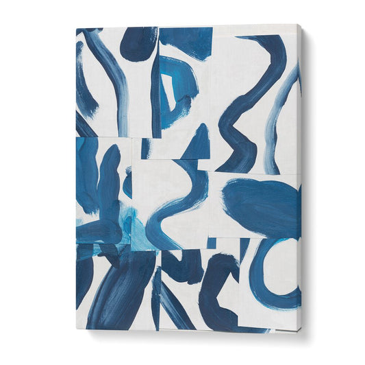 Vibrant blue strokes in INDIGO SUMMER CAMP, ABSTRACT PAINTINGS, capturing the essence of summer creativity.
