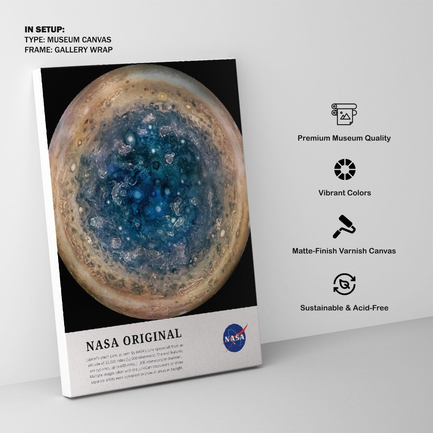 Jupiter's Pole, NASA Art Posters