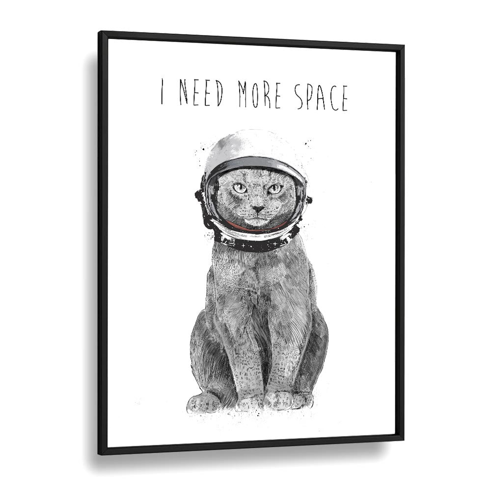 Whimsical cat in astronaut helmet art print, 