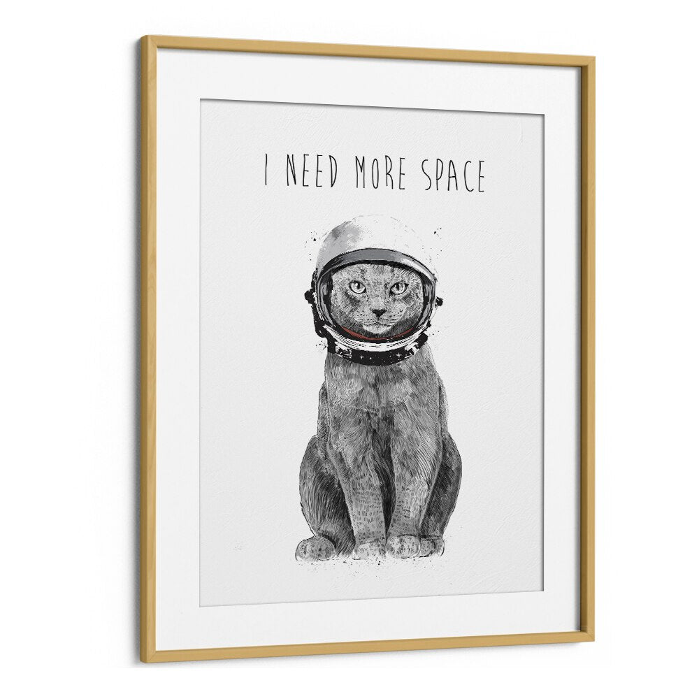 Whimsical cat in an astronaut helmet declares 