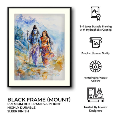 Lord Shiv & Goddess Parvati in Himalaya  - Vastu Painting