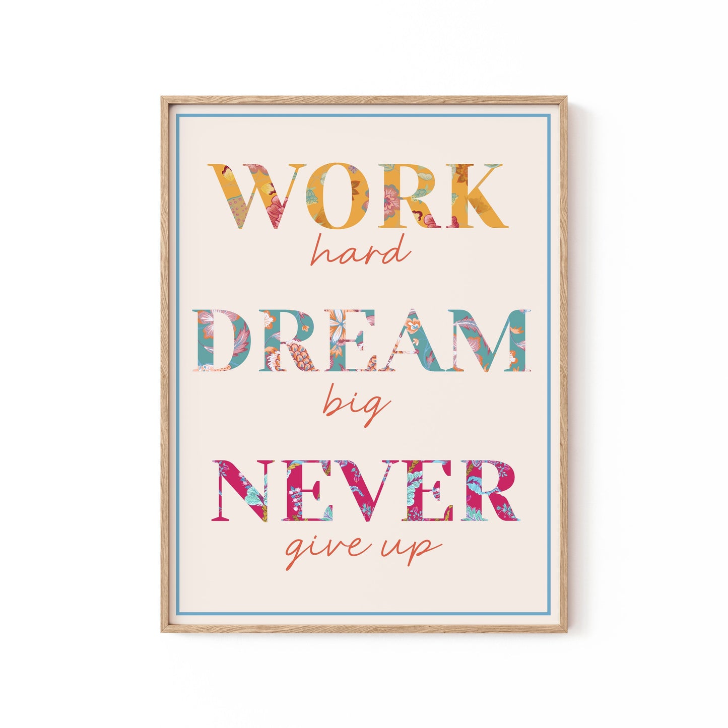 Acanimeeko Design Work Hard, Motivational Poster