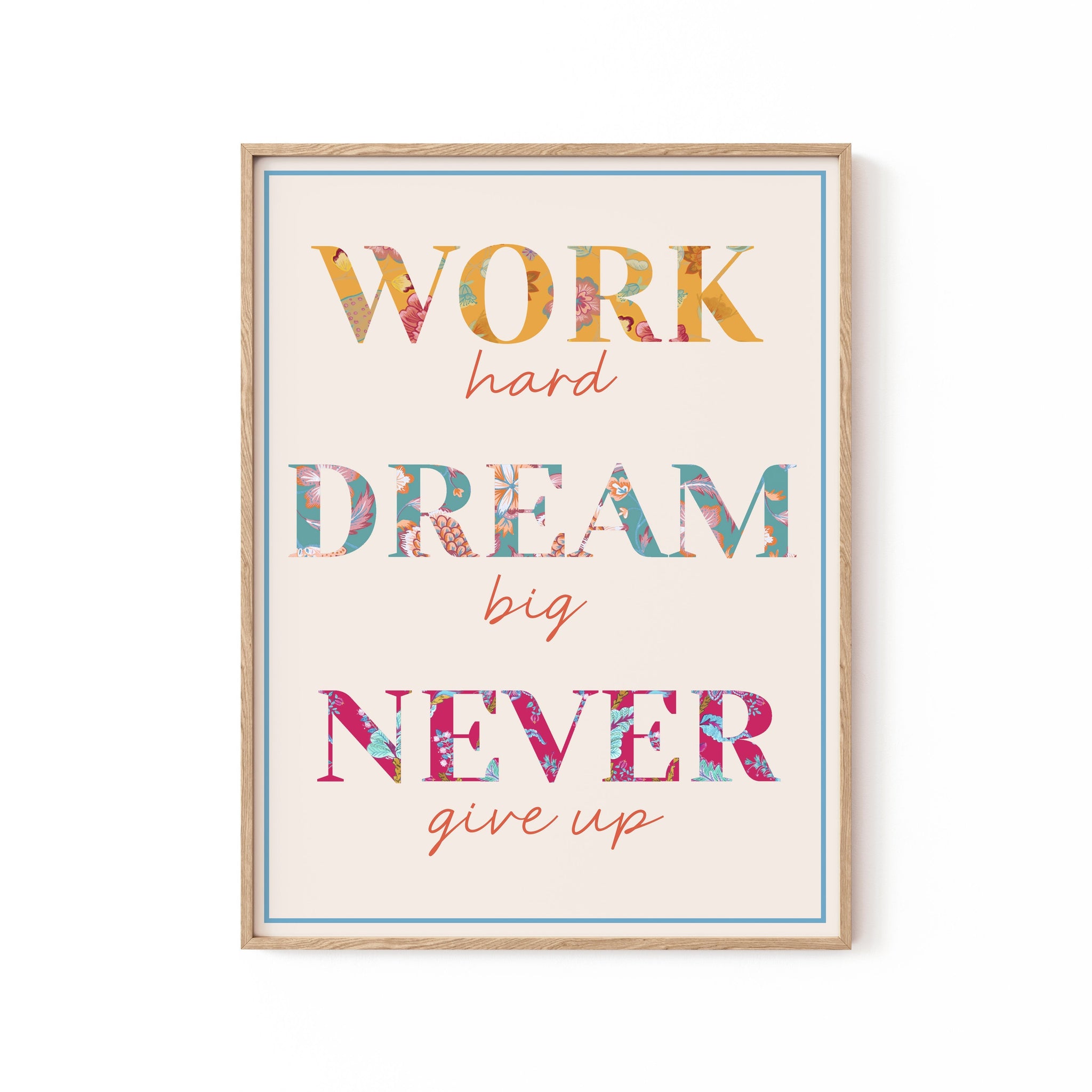 Acanimeeko Design Work Hard, Motivational Poster
