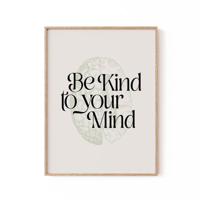 Be Kind To Your Mind No2, Motivational Poster