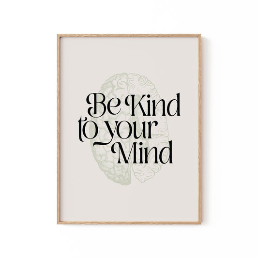 Be Kind To Your Mind No2, Motivational Poster