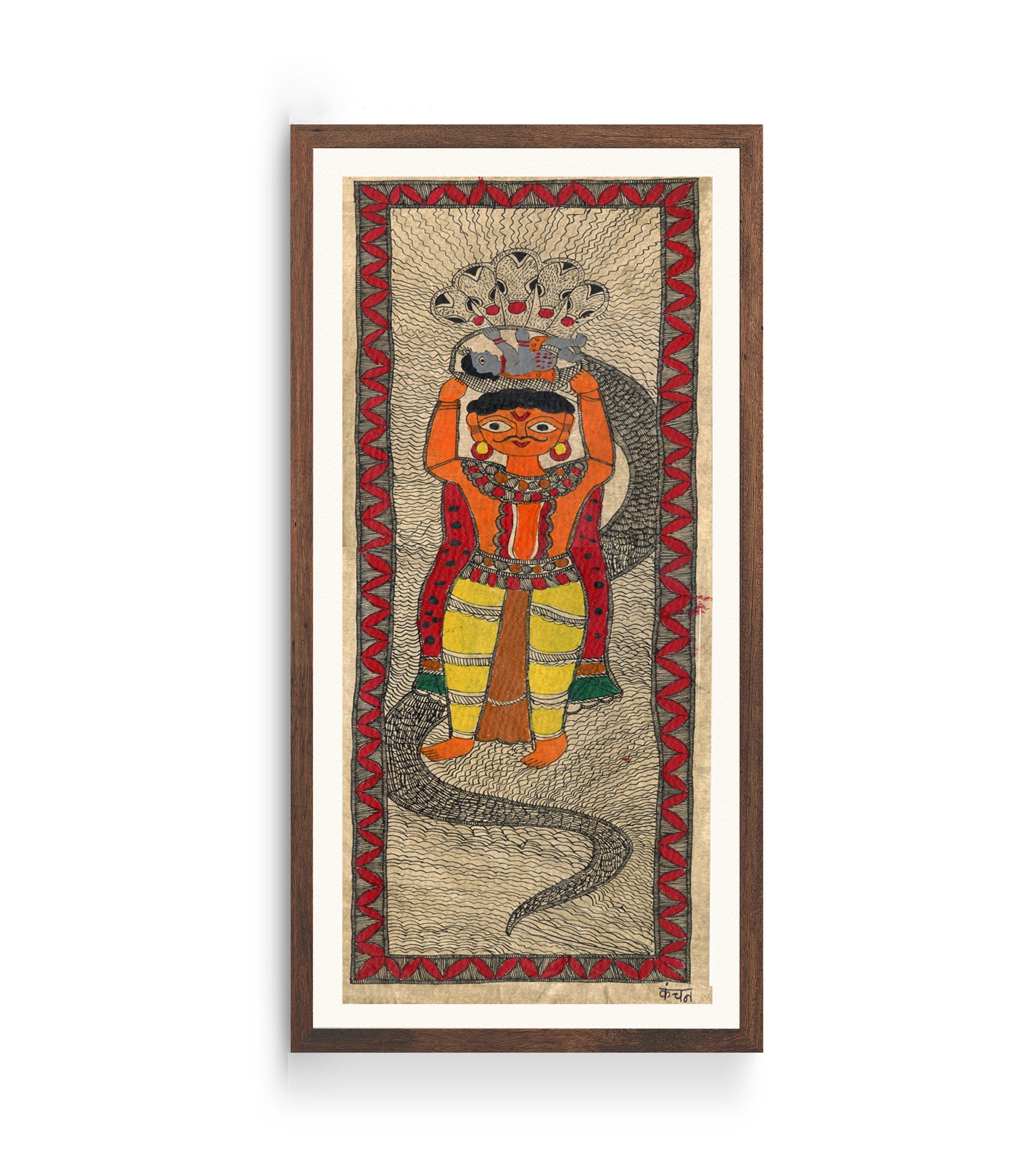 Birth of Krishna Madhubani Painting