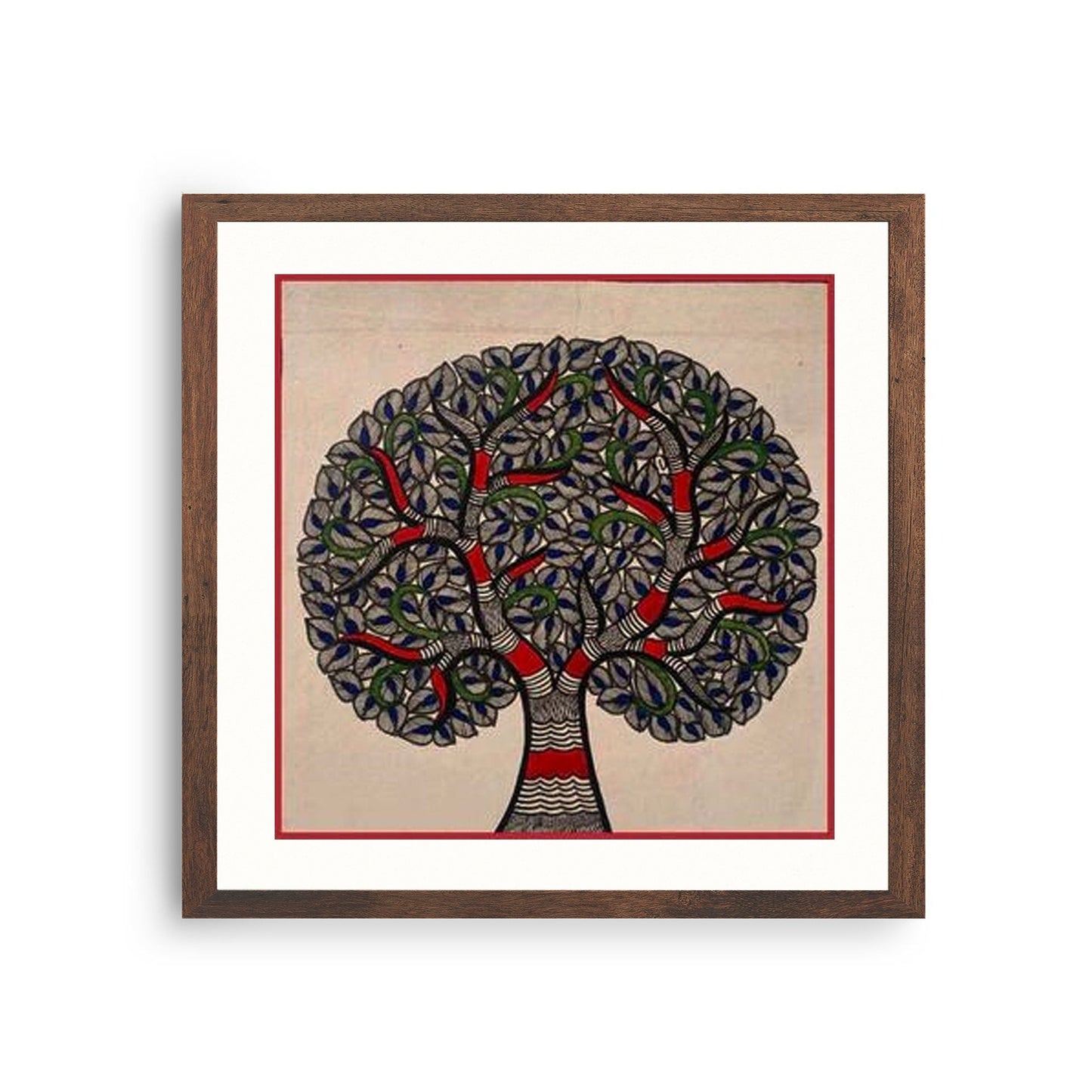 Branch of Tree Madhubani Painting, Framed Art