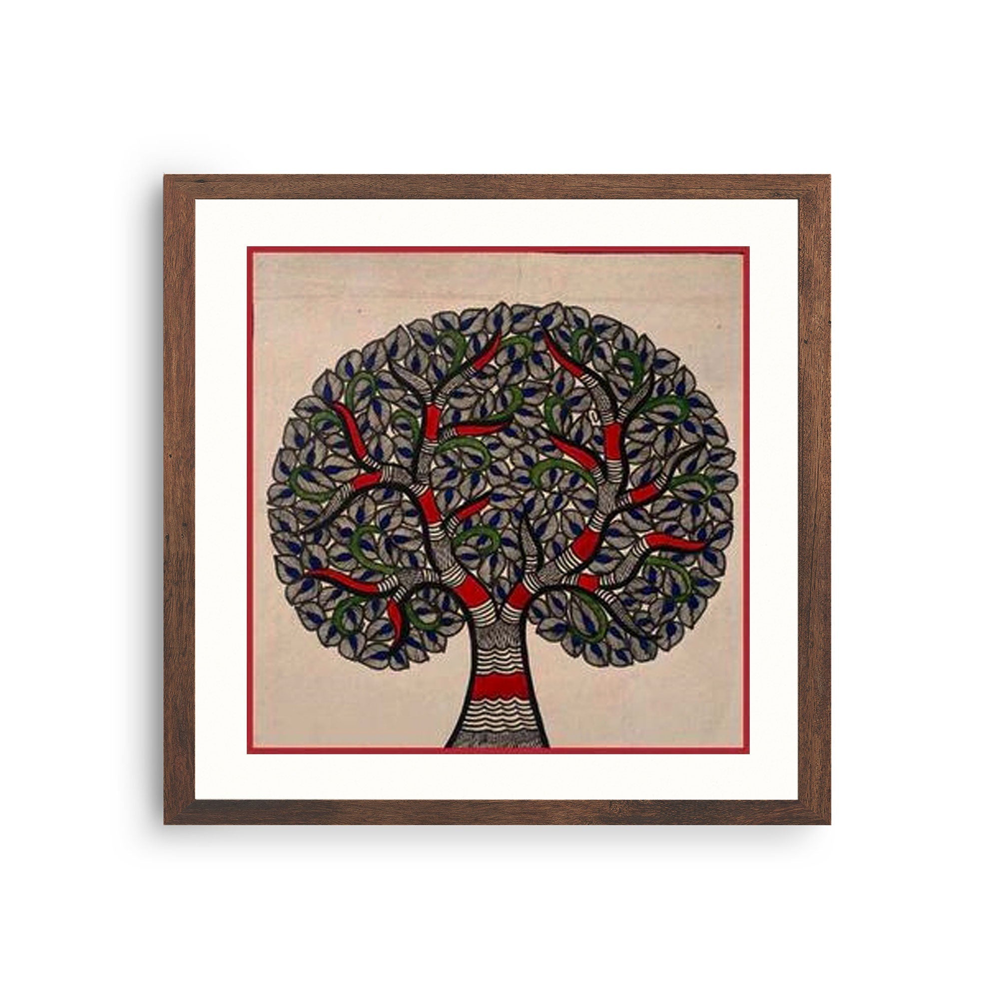 Branch of Tree Madhubani Painting, Framed Art