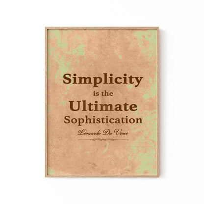 Da Vinci Quote Simplicity, Motivational Poster