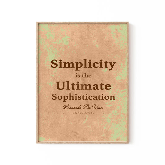 Da Vinci Quote Simplicity, Motivational Poster