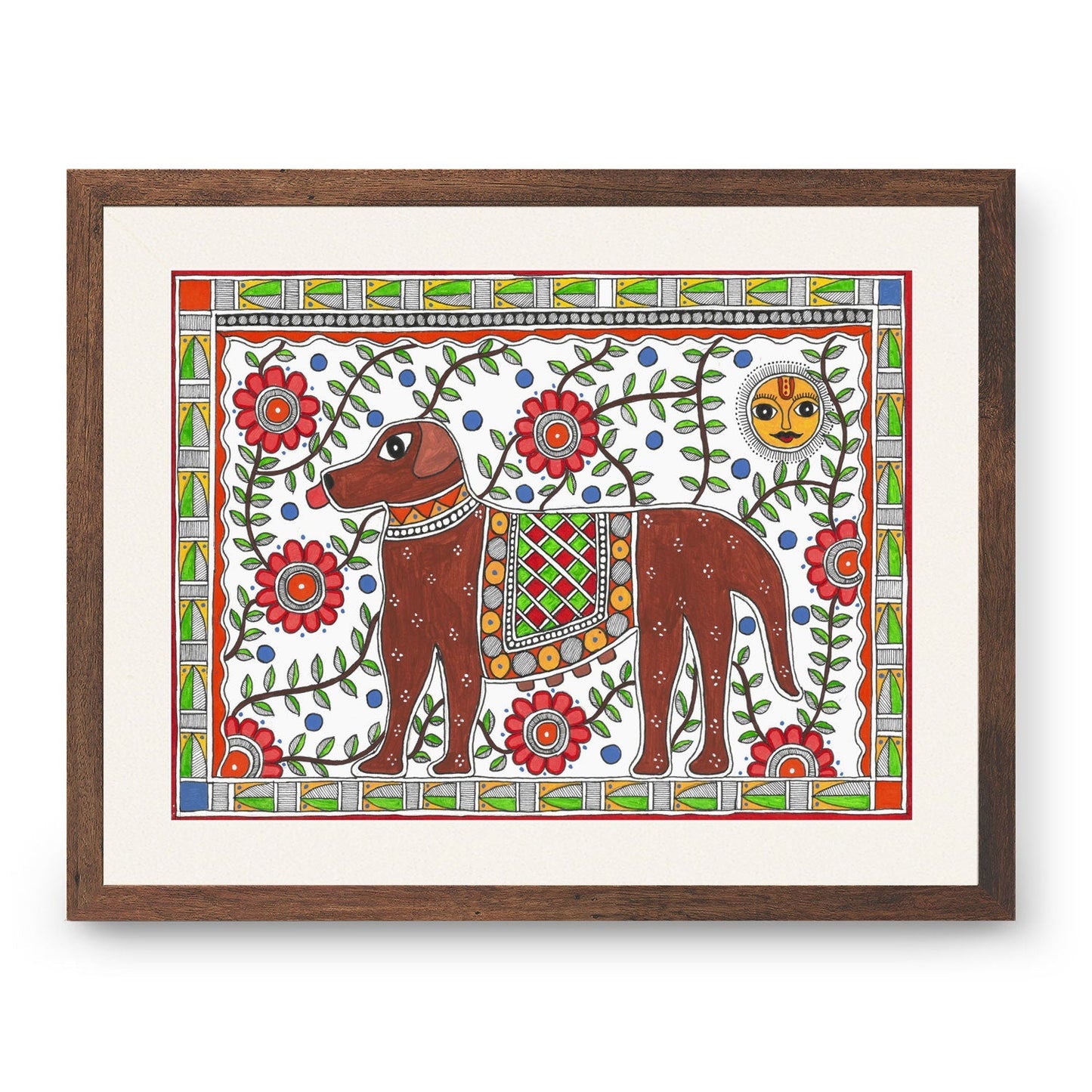 Dog your furry friend, Madhubani Art, Madhubani Painting