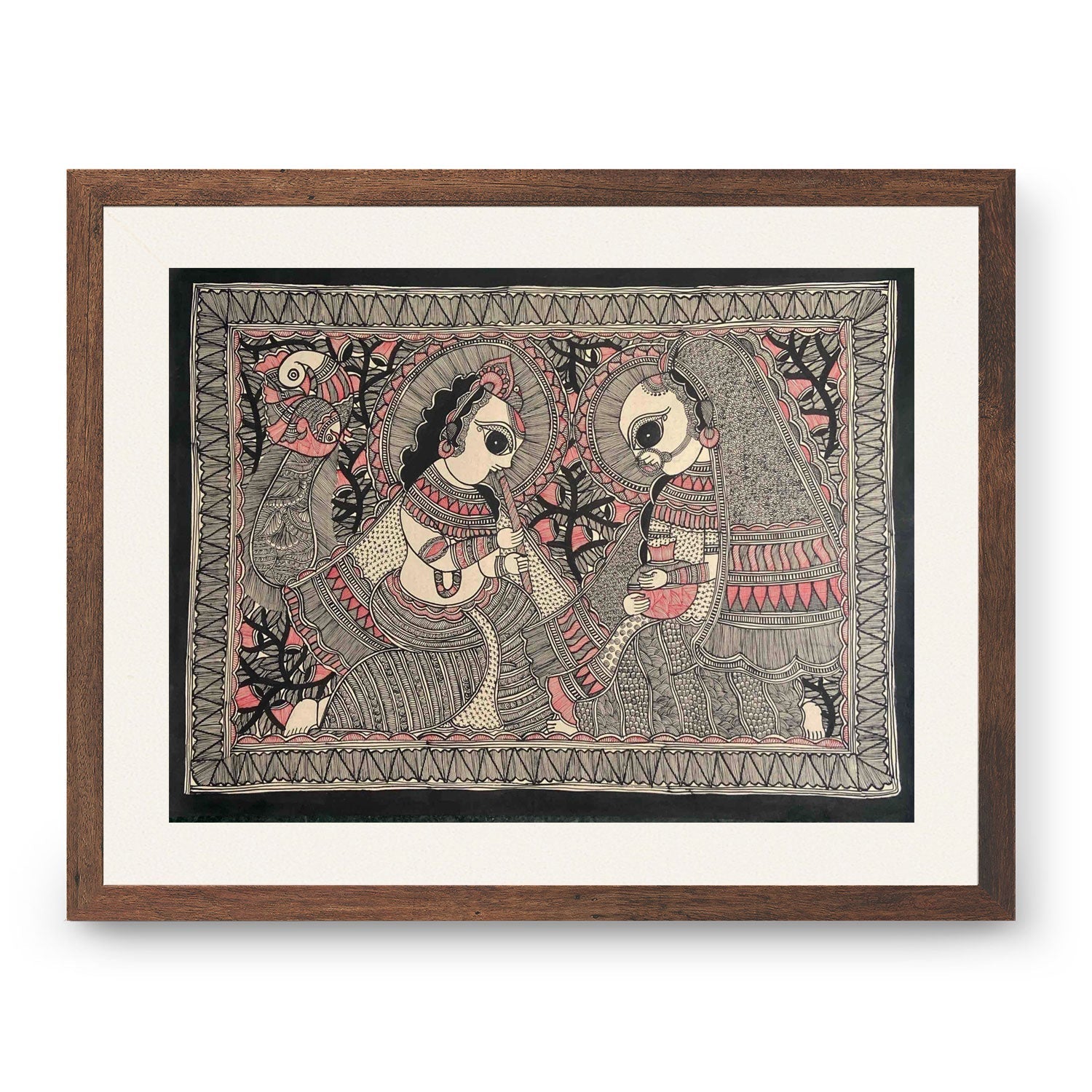 Radha Krishna, Madhubani Art, Madhubani Painting
