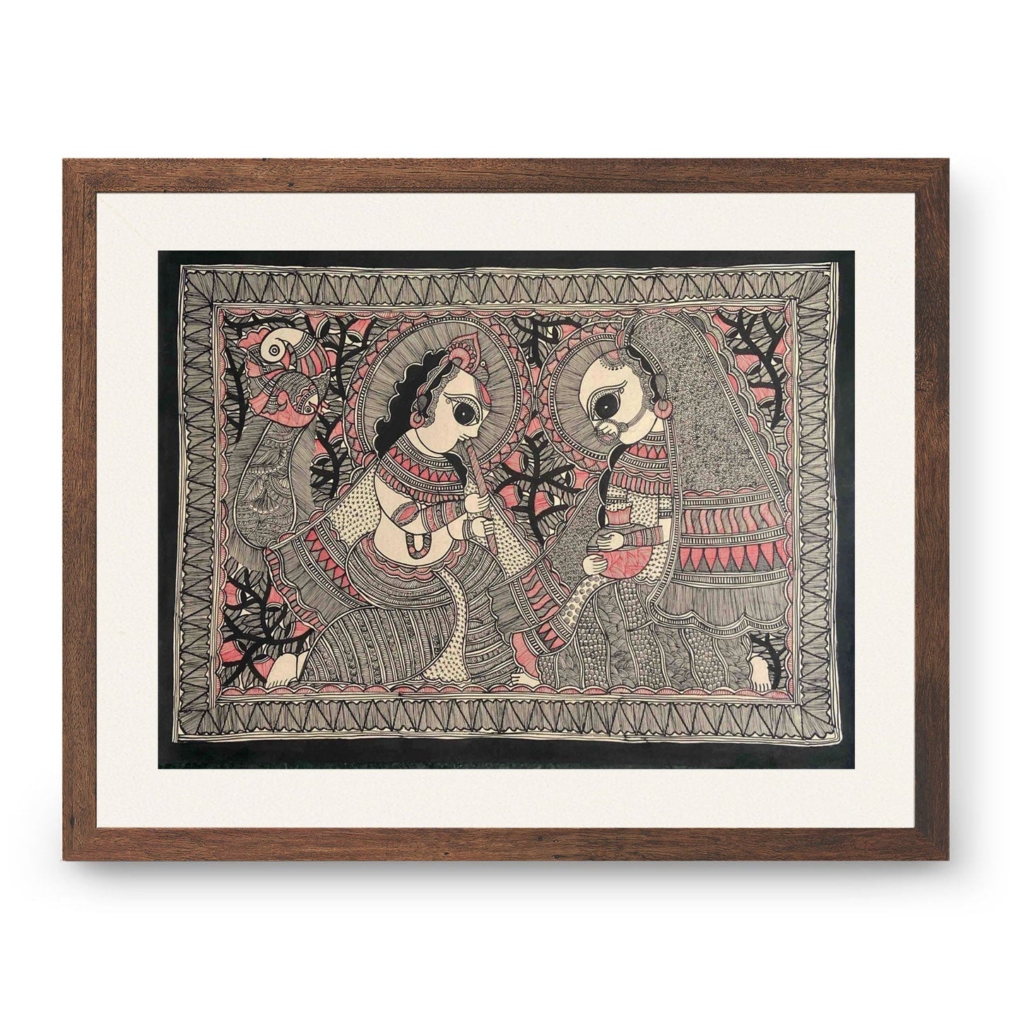 Radha Krishna, Madhubani Art, Madhubani Painting