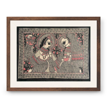 Radha Krishna, Madhubani Art, Madhubani Painting