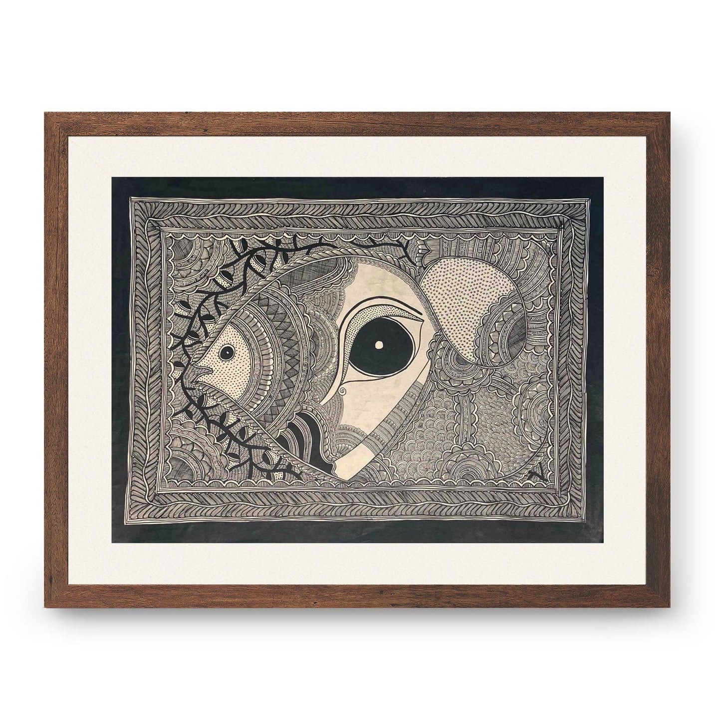 Madhubani Fish with Eye, Madhubani Art, Madhubani Painting