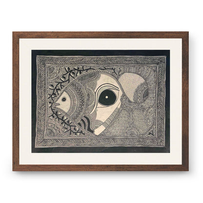 Madhubani Fish with Eye, Madhubani Art, Madhubani Painting