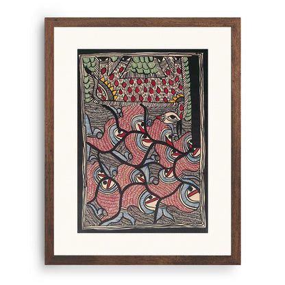 Fish rass , Madhubani Art, Madhubani Painting