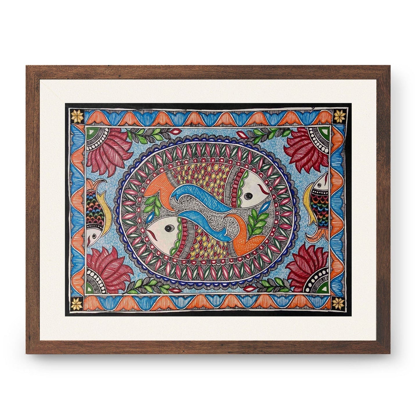 New Fish rass madhubani, Madhubani Art, Madhubani Painting