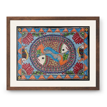 New Fish rass madhubani, Madhubani Art, Madhubani Painting