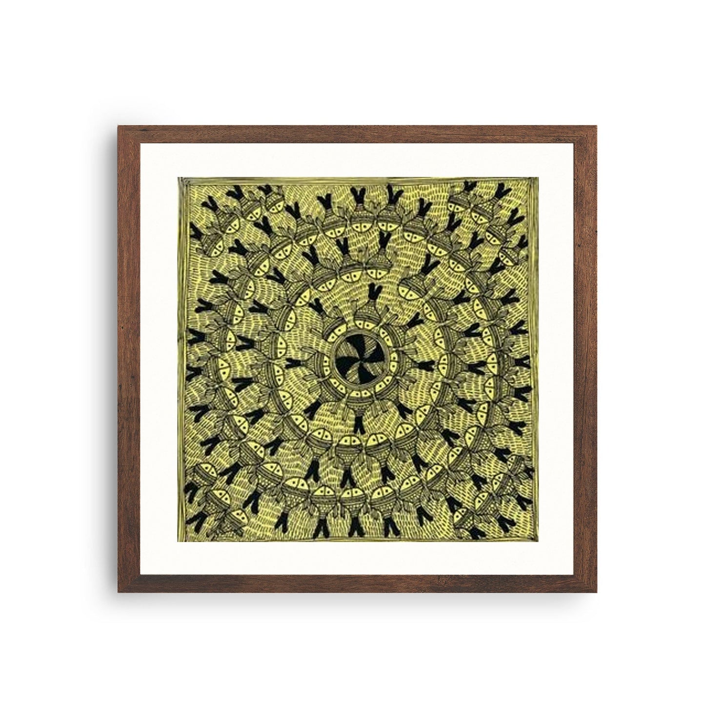 Beautiful Fishes Madhubani Painting, Framed Art