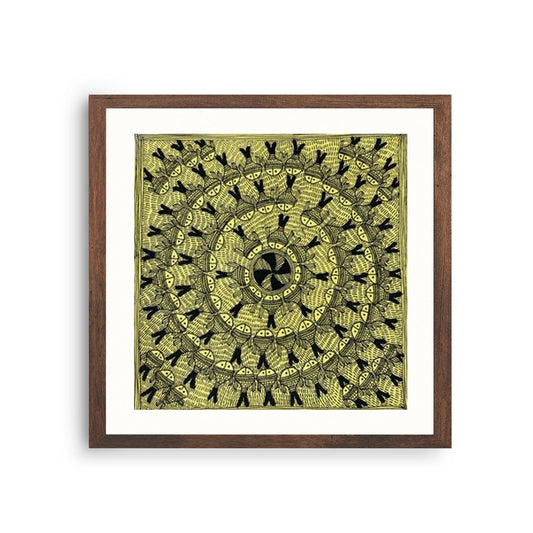 Beautiful Fishes Madhubani Painting, Framed Art