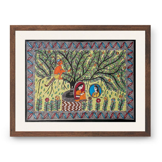 Hanuman Sita Madhubani Art, Madhubani Art, Madhubani Painting