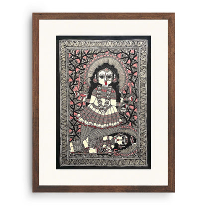 Kaali Maa with Shankar, Madhubani Art, Madhubani Painting