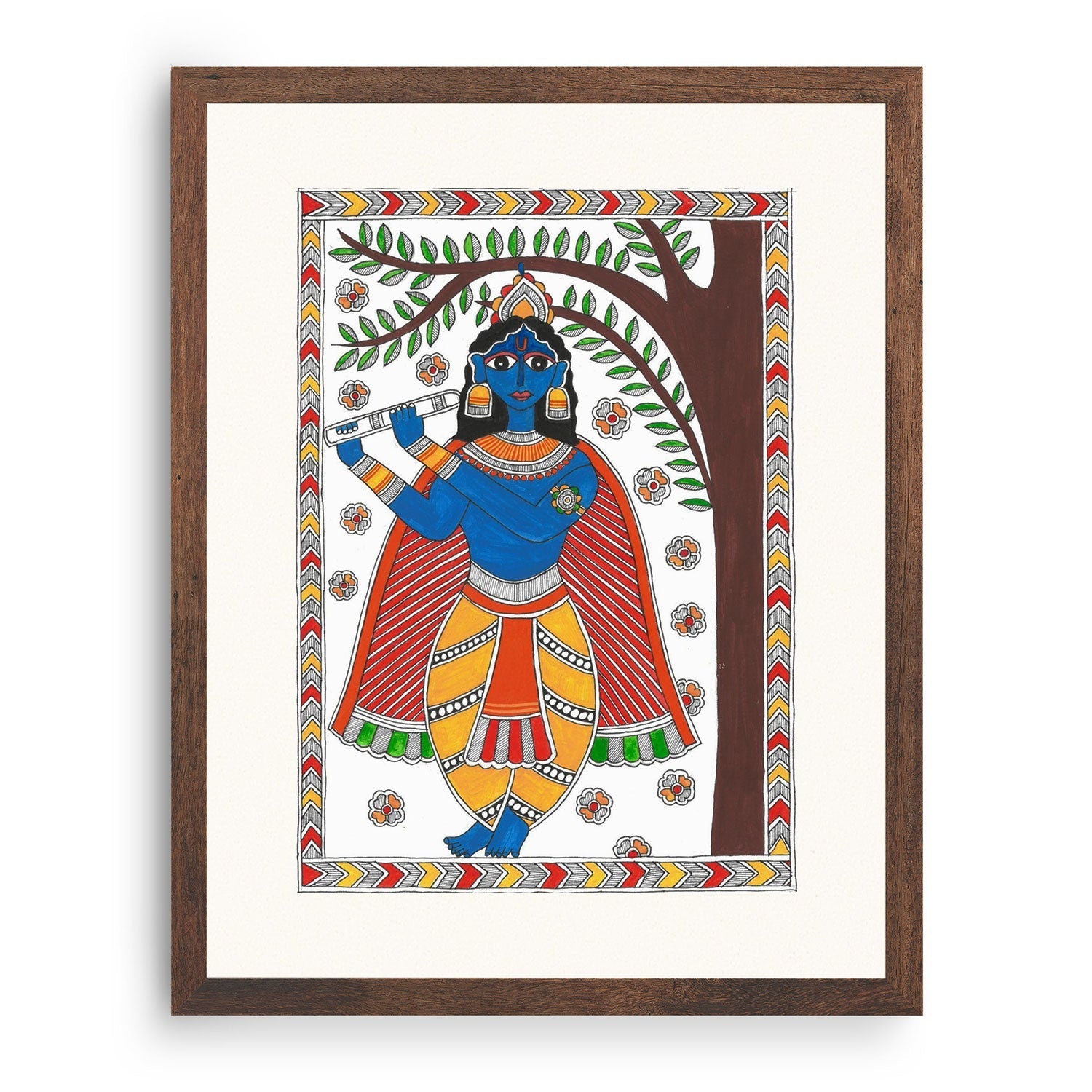 Krishna Painting Madhubani Artle, Madhubani Art, Madhubani Painting