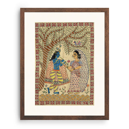 Krishna and Radha Madhubani Painting