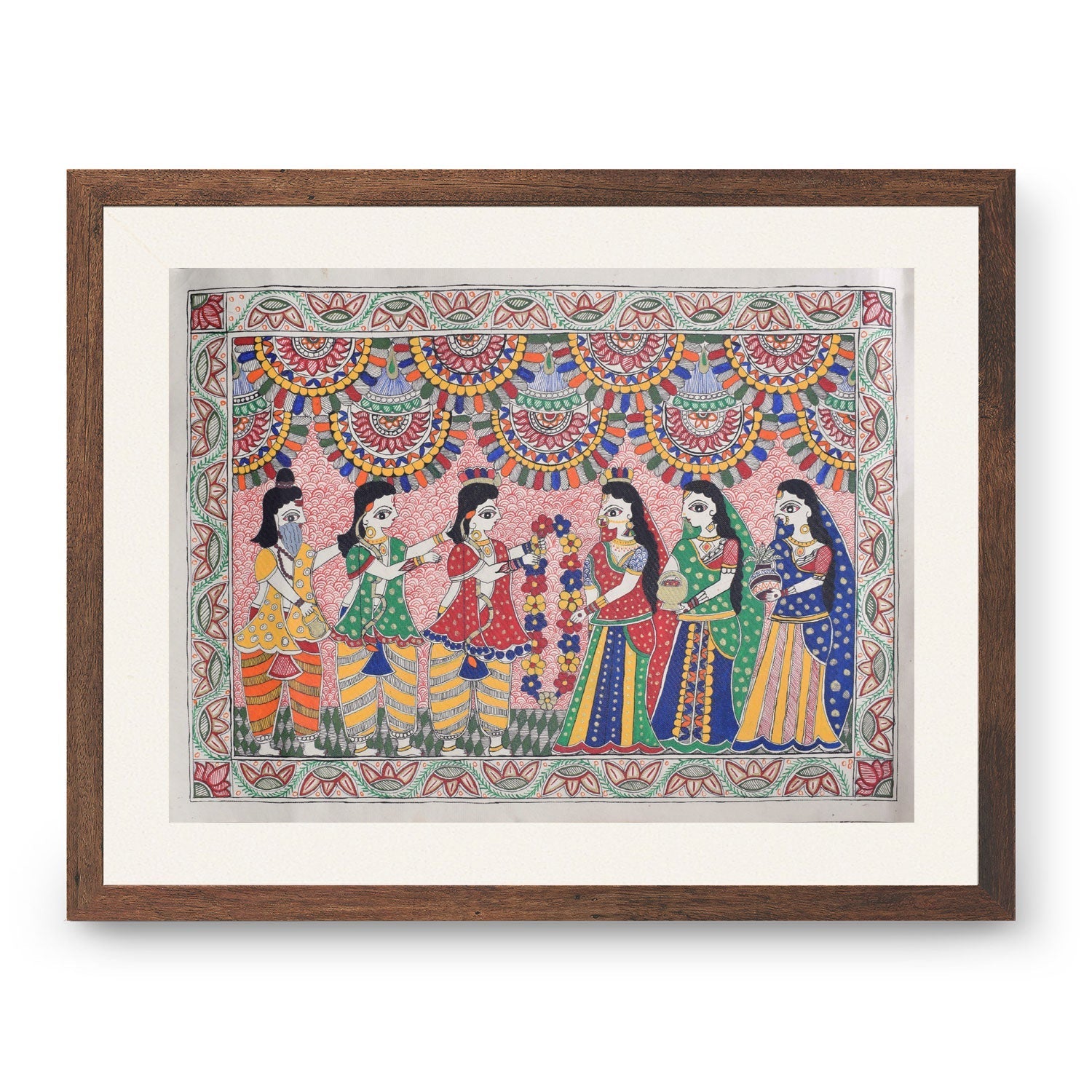Lord Jaimala Madhubani Painting, Madhubani Art, Madhubani Painting