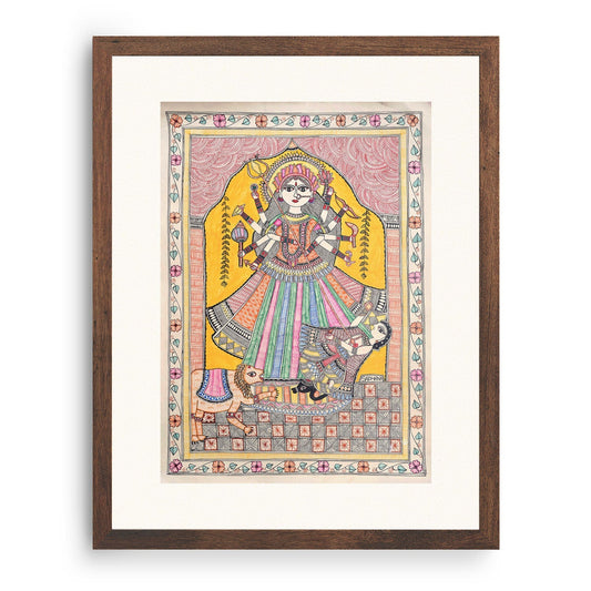 Maa Durga Madhubani , Madhubani Art, Madhubani Painting