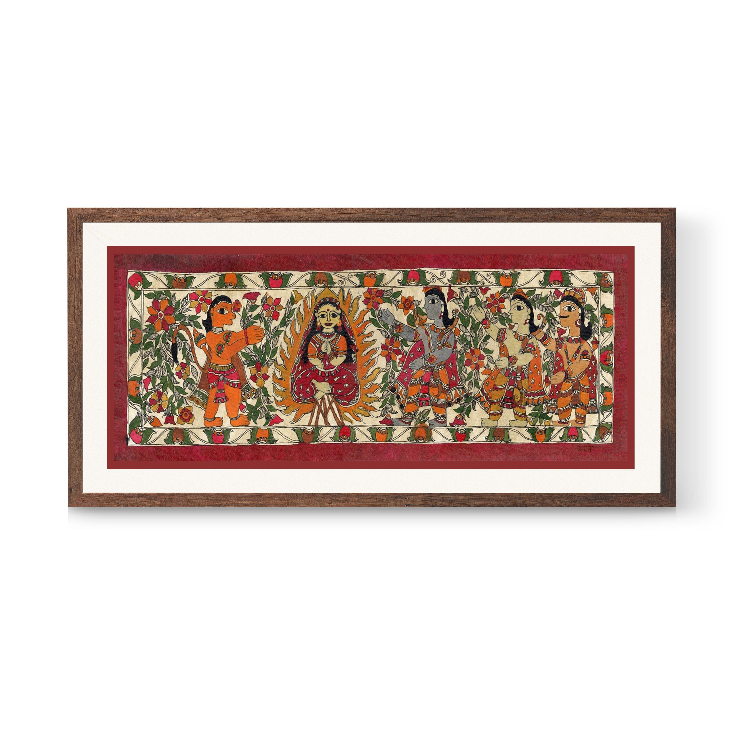 Sita Agnipariksha Madhubani Painting