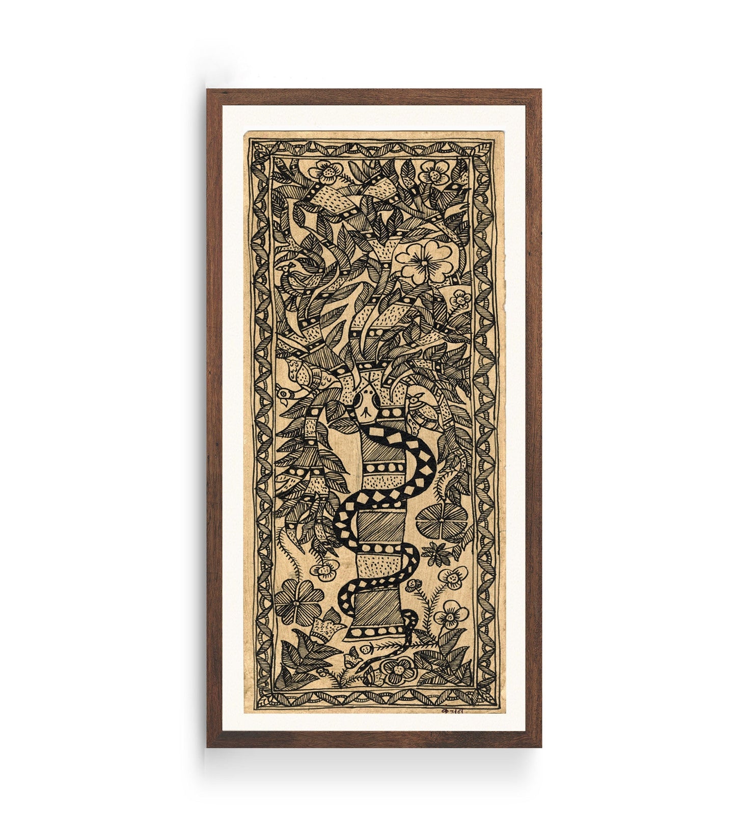 Chandan sai lipte Bhujang Madhubani Painting