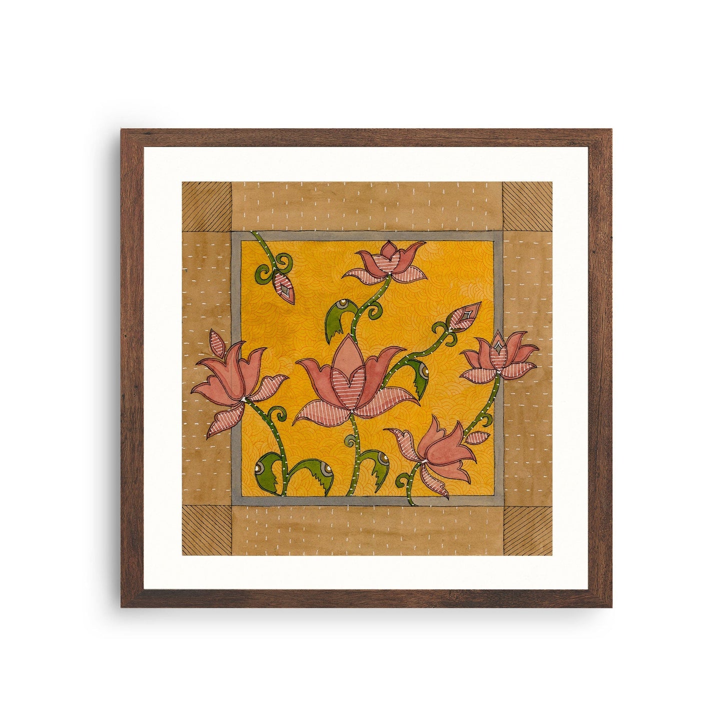 Madhubani Lotus folk art