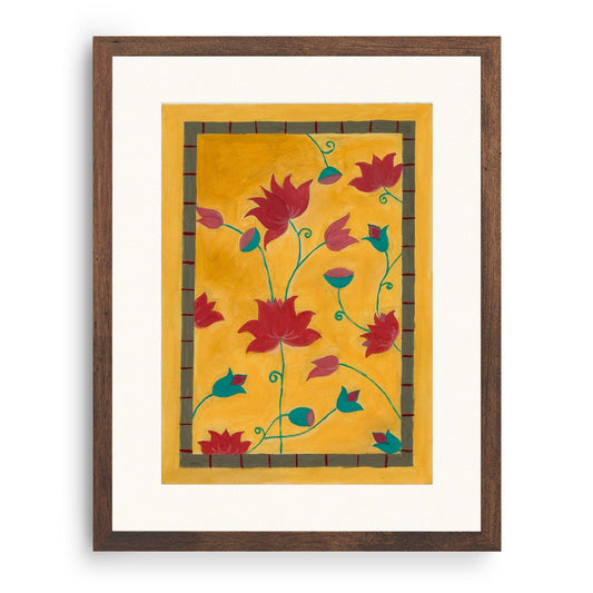 Madhubani Lotus in Oil Medium Art