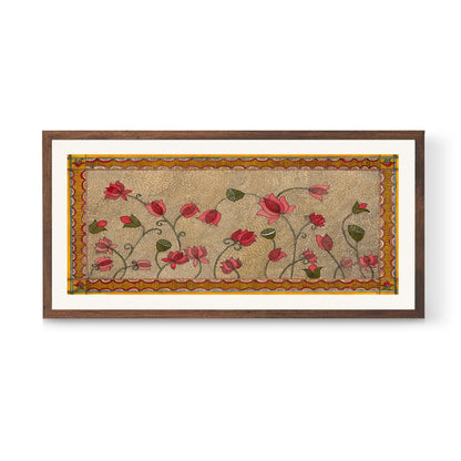 Madhubani Pink Lotus watercolor Artwork