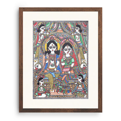 Ram Darbar Madhubani Painting, Madhubani Art, Madhubani Painting