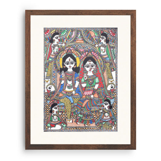 Ram Darbar Madhubani Painting, Madhubani Art, Madhubani Painting