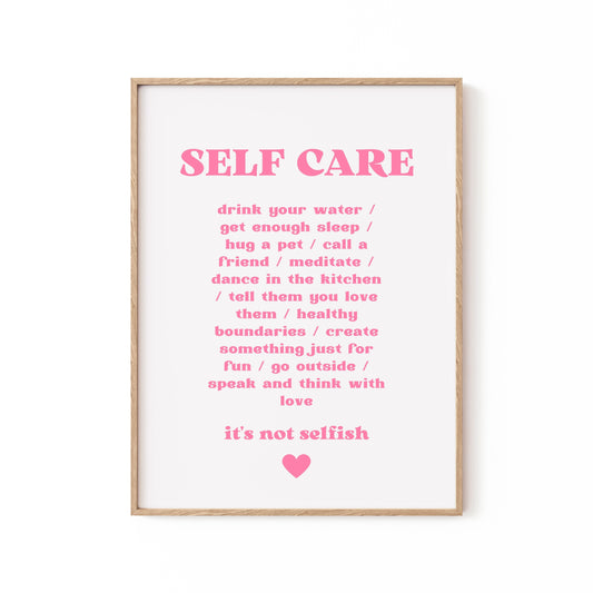 Self Care, Motivational Poster