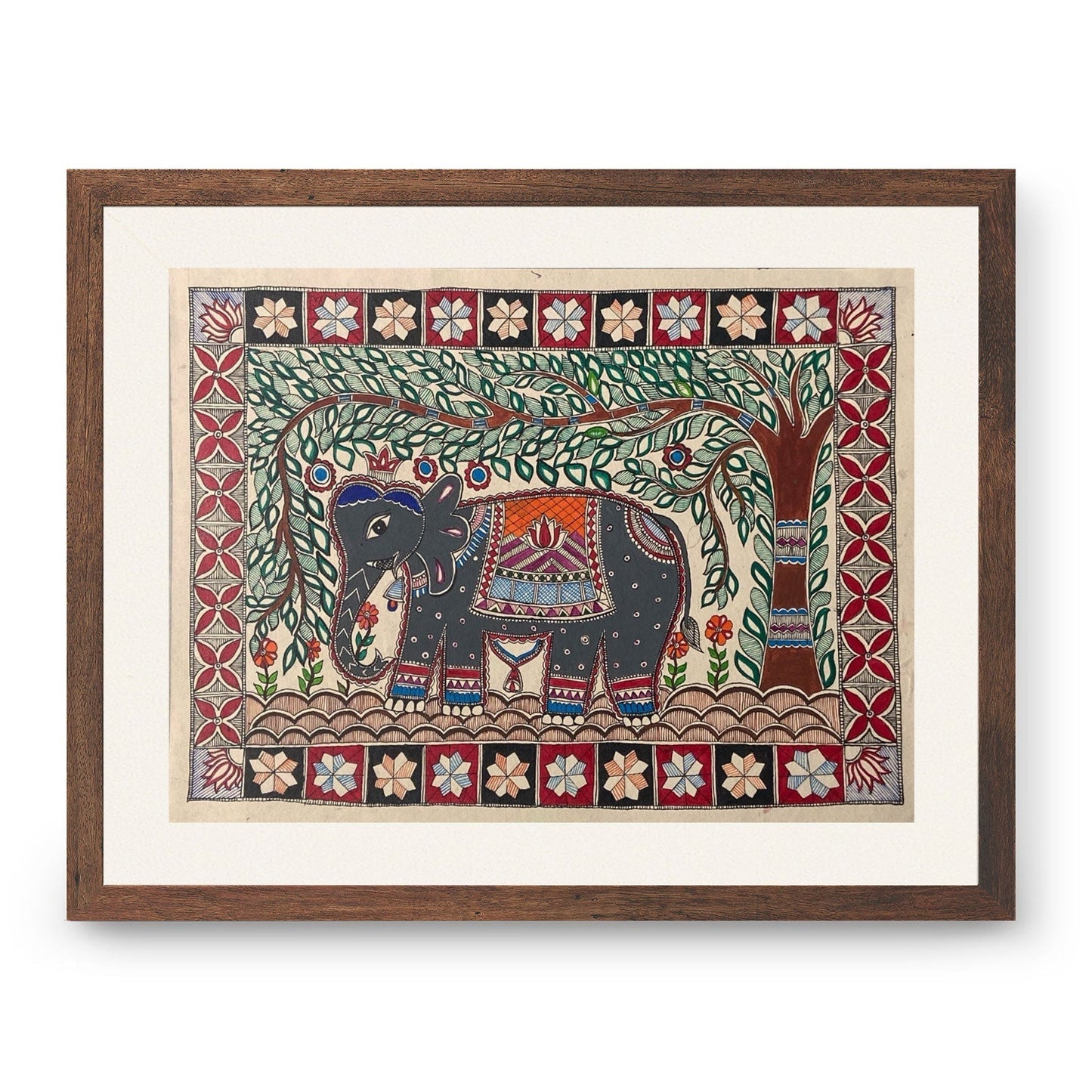 The Elephant in Jungle, Madhubani Art, Madhubani Painting