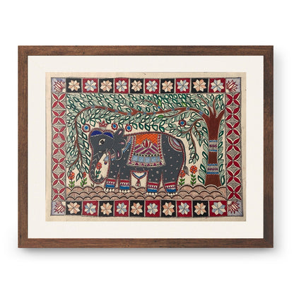 The Elephant in Jungle, Madhubani Art, Madhubani Painting