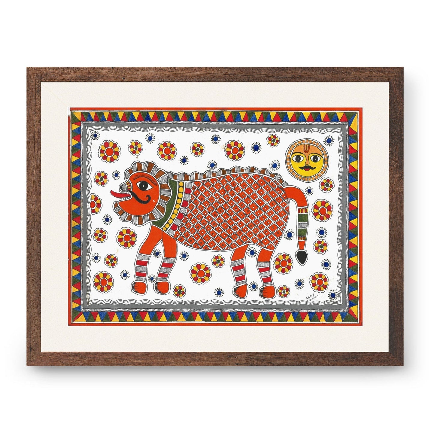 The Lion king, Madhubani Art, Madhubani Painting
