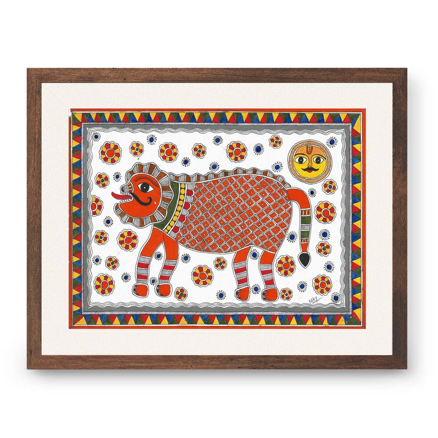 The Lion king, Madhubani Art, Madhubani Painting