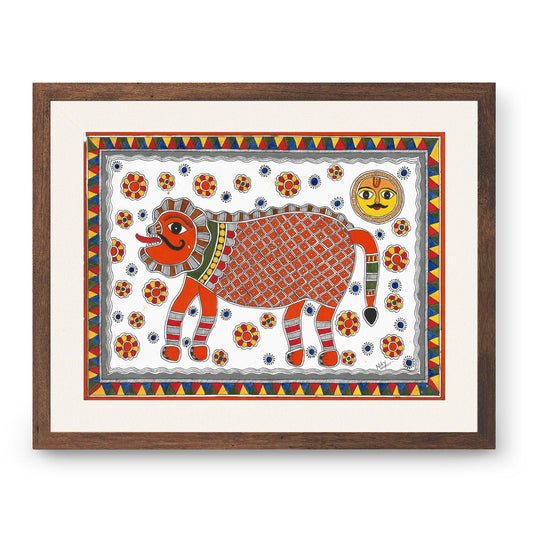 The Lion king, Madhubani Art, Madhubani Painting