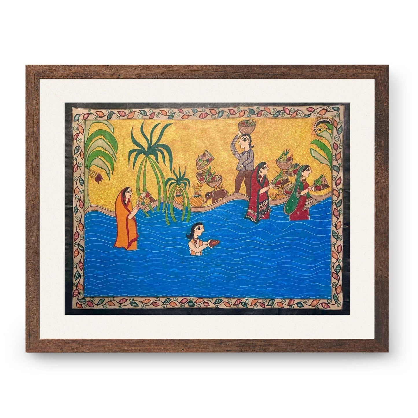 Chhat Puja in Madhubani Style, Madhubani Art, Madhubani Painting