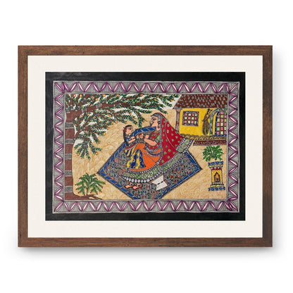 The Mother and daughter madhubani art, Madhubani Art, Madhubani Painting