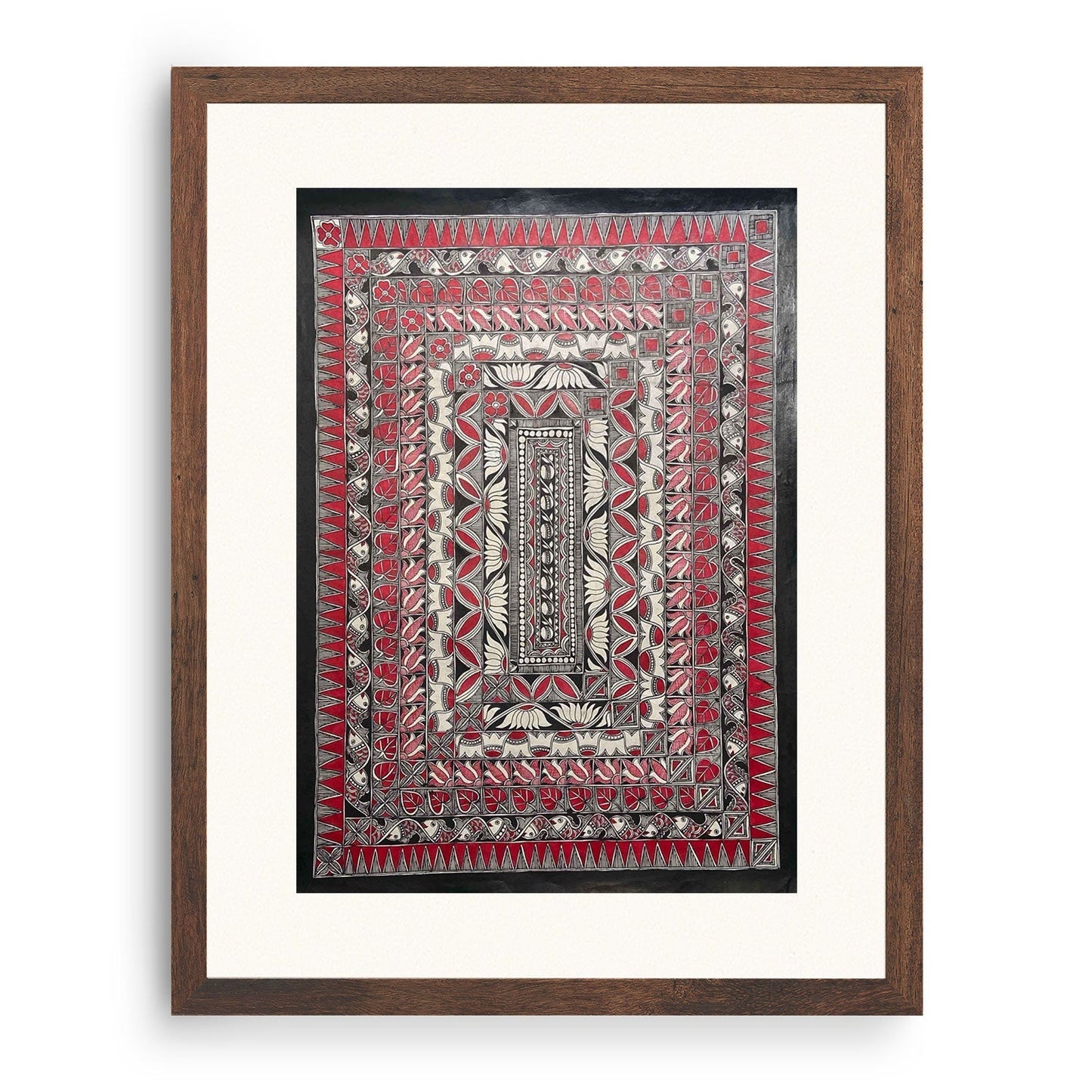 Lotus with Fish, Madhubani Art, Madhubani Painting