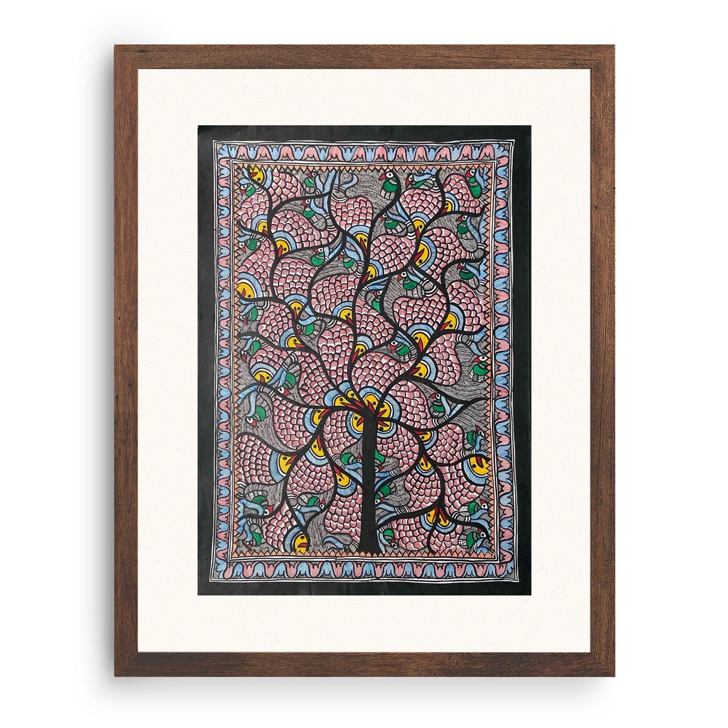 Fish and Tree rass, Madhubani Art, Madhubani Painting